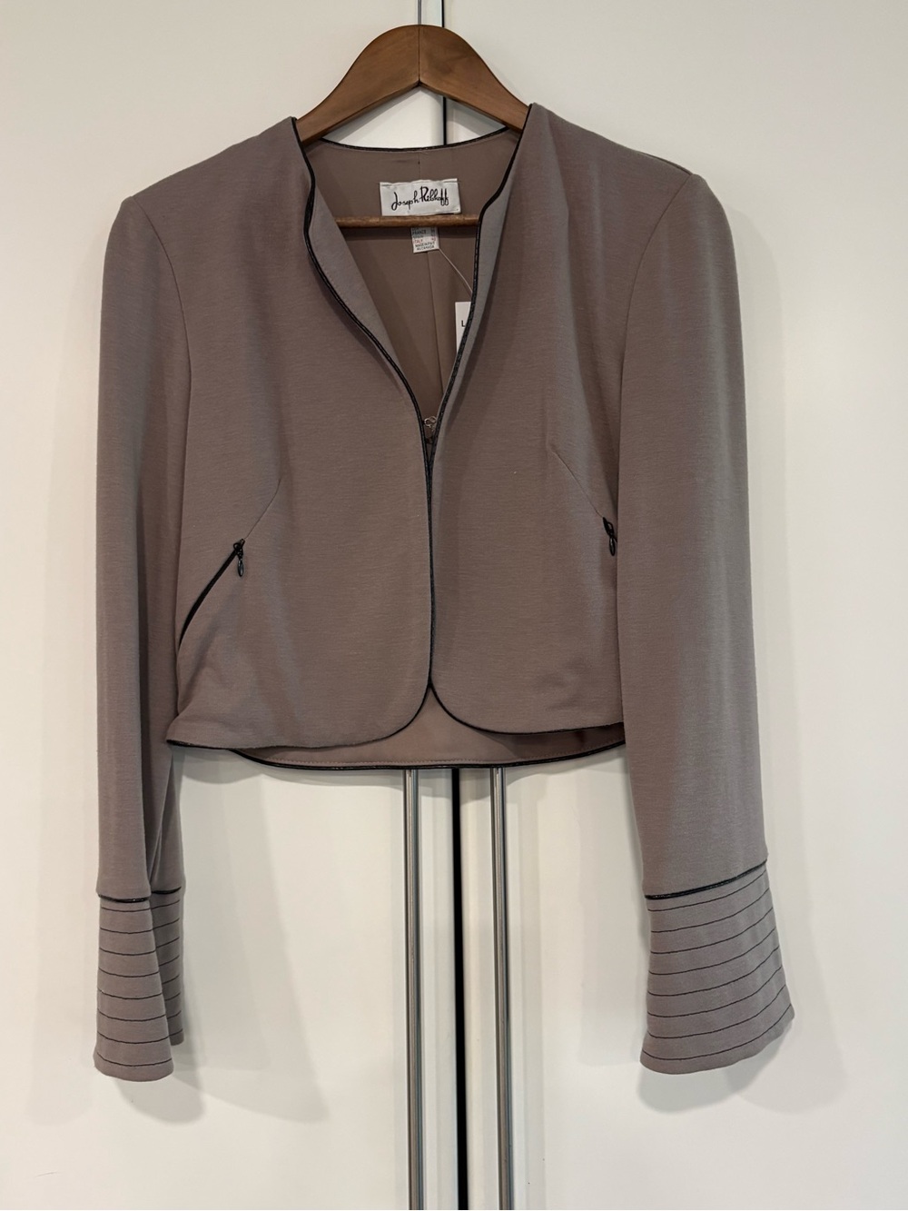 Joseph Ribkoff Taupe Cropped Blazer